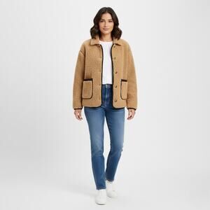 J.Crew Faux Sherpa Barn Jacket Tan Camel Size XXS